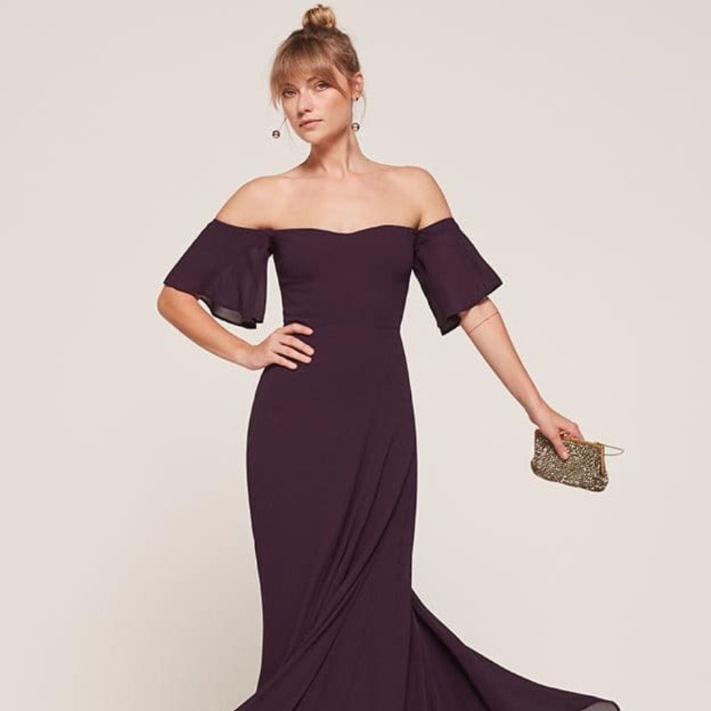 Formal gown, black tie weddings, off the shoulder!